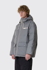 Applied Art Forms Hooded Mountain Puffer Steel