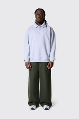 OLAF Tipping Detail Oversized Polo Heather Grey