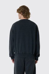 Olaf Hussein Washed Signature Boxy Crewneck M230206 Charcoal