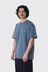 Carhartt WIP Chase T-Shirt S/S I026391 3LP.XX Cozy Blue/Gold