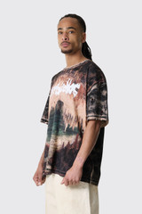 Acne Studios Logo t-shirt with rhinestones BL0434- Black/Rust Brown