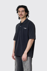 Acne Studios Washed Logo Polo Black