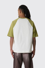 AMI Paris Paris Short Sleeves Boxy Fit T-Shirt  UTS379.726 Blanc Creme/Matcha
