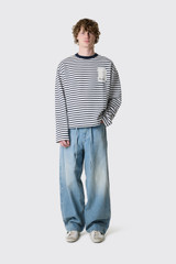 Bram's Fruit Varsity Striped Longsleeve 1140 Navy