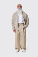 DARKPARK Davide Twill Wide-Leg Trousers Beige