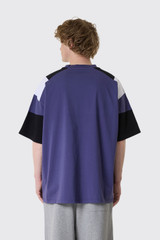 Martine Rose Oversized Panelled T-Shirt 630JS02606CW Purple Indigo 