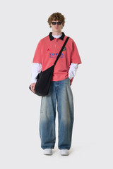 Martine Rose Oversized S/S Polo 674JE02110 Pink Washed 