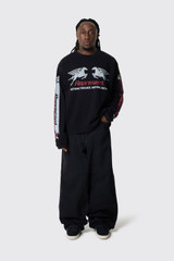 REPRESENT Mesh Pegasus Longsleeve T-Shirt MLM100781 1 Jet Black