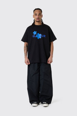 Flaneur Organic Flower T-Shirt Black/Blue