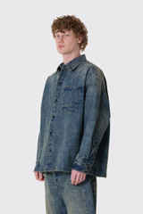 G-STAR A Boxy Fit Overshirt  Antique Faded Shizuku