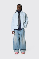 Stone Island S00J9 Biker Jacket L1S144100006S00J9 VJ203 Blue Extra Bleach