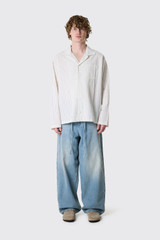 THE SAVAGE REPORT Striped TSR Shirt Striped TSR Shirt White