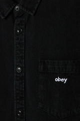 Obey Owens Denim Shirt FBL Faded Black