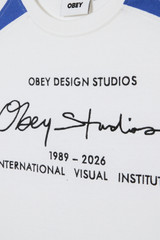 OBEY League Shirt LS 131030145 WTM White Multi/White