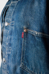 Junya Watanabe MAN Levi's BerBer Print Linen Trucker Jacket WQ-J904-S26 Indigo