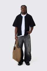 Seventh Rib Knit Kimono Top T250205 Night