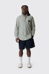 Drôle de Monsieur Chemise Rayee Drole K-SH240-CO281 WG Water Green
