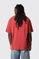 Drôle de Monsieur Le T-shirt Slogan Classique K-TS202-CO002 DRD Dark Red