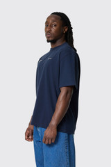 OLAF  Script Firends Boxy Tee Navy
