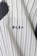 OLAF Brushstroke Logo Stripe LS Shirt Charcoal/White