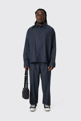 OLAF Wool Blend Boxy LS Shirt Charcoal