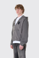 Umbro Royal Arms Zip Masked Hoodie Smock Grey
