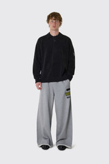 C.P. Company Chenille Cotton Polo Sweater 21CMKN198A-005558G 999 Black