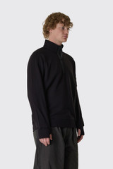 C.P. Company Diagonal Raised Fleece Half Zip Lens 21CMSS033A-005086W 999 Black
