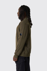 C.P. Company Diagonal Raised Fleece Crewneck Lens 21CMSS713A-005086W 683 Ivy Green