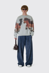 Wild Animals Horse Sweater Horse Ecru