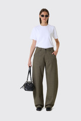 DARKPARK Khris Wool Barrel Leg Pants WTR43 FAW66 0065 Green Melange