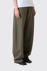 DARKPARK Khris Wool Barrel Leg Pants WTR43 FAW66 0065 Green Melange