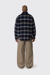 DARKPARK Keanu Cashmere Wool Check Shirt MSH06 FAW75 0046 Blue/Bege/White