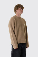 AMI Paris Paris Quota Crewneck Sweater  UKS836.KN0135 A278 Beige Mastic/Ecru