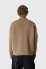 AMI Paris Paris Quota Crewneck Sweater  UKS836.KN0135 A278 Beige Mastic/Ecru