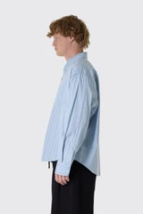 AMI Paris Paris Boxy Fit Shirt HSH873.CO0249 A232 Blue Chachemire/Ivoire