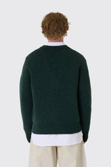 AMI Paris Paris Quota V Neck Cardigan with de Coeur UKC365.KN0135 A279 Vert Bouteille/Ecru