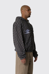 Umbro Plaid Masked Hoodie UBMW0664JY181 BRW0001 Brown