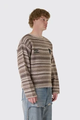 Umbro Fair Isle Crest Crew UBMW0654YA27 GRY0063 Greige