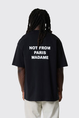 Drôle de Monsieur Bold Slogan T-Shirt PERM-TS203-CO002 BL Black