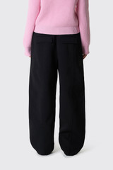 GANNI Bonded Crepe Wide Pants A1080054 099 Black