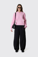 GANNI Bonded Crepe Wide Pants A1080054 099 Black