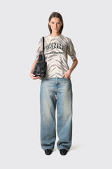 GANNI Graphic Wool Printed Tee A1050227 135 Egret