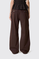 GANNI Stretch Cotton Pocket Cargo Pants A1080164 979 Chicory Coffee