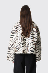 GANNI Printed Laminated Cotton Canvas Barn Jacket  A1130009 135 Egret 