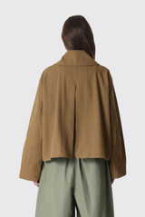 GANNI Workwear Canvas Short Barn Jacket A1130012 840 Ermine 
