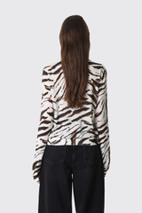 GANNI Sheer Printed Cotton Cardigan A1160011 135 Egret