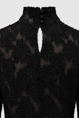 GANNI Pleated Fil Coupe Turtleneck A1040479 Black 099