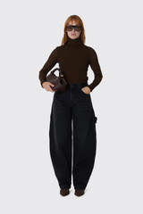GANNI Marl Mesh Turtleneck A1040513 Demitasse  ZWX