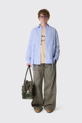 Simone Rocha Double Lace Up Hem Easy Shirt 5480 1351 Pale Blue